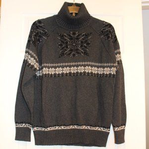 Eddie Bauer Fair Isle Turtleneck Sweater Sz L